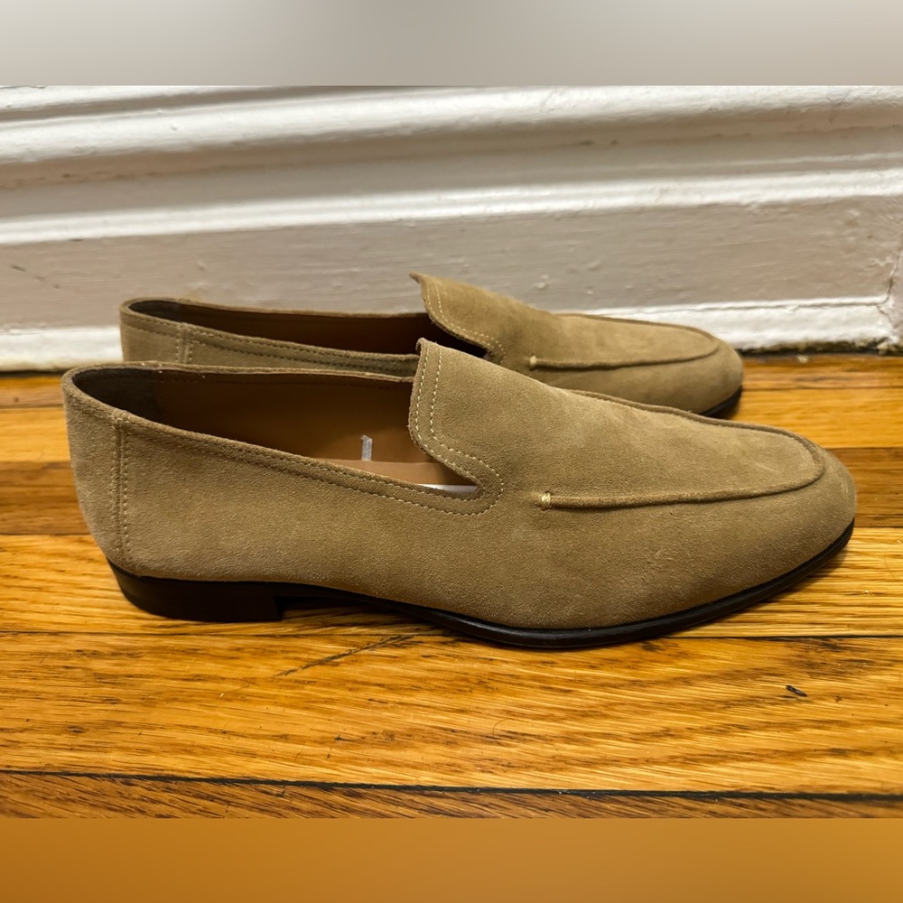 Zara Men’s Suede Slip-On Loafers in Light Brown